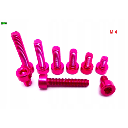 M4x16 aluminiowa śruba imbusowa din912 różowa śrubka aluminiowa m4x16