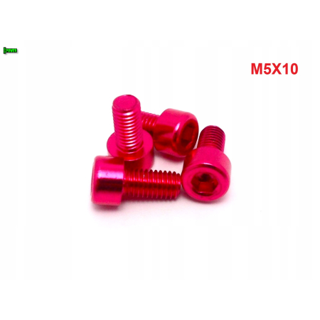 M5x10 aluminiowa śruba imbusowa din912 śrubka aluminiowa różowa m5x10