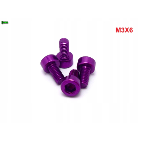 M3x6 aluminiowa śruba imbusowa din912 kolorowa śruba aluminiowa fioletowa