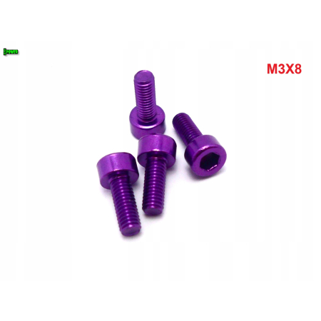 M3x8 aluminiowa śruba imbusowa din912 kolorowa śruba aluminiowa fioletowa