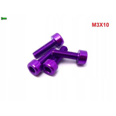 M3x10 aluminiowa śruba imbusowa din 912 kolorowa śruba aluminiowa fioletowa
