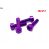 M3x12 aluminiowa śruba imbusowa din 912 kolorowa śruba aluminiowa fioletowa