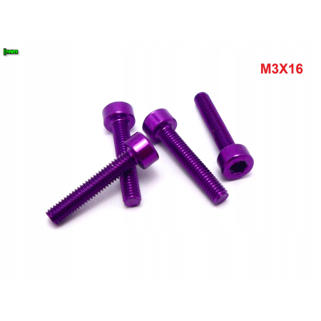 M3x16 aluminiowa śruba imbusowa din 912 kolorowa śruba aluminiowa fioletowa