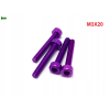M3x20 aluminiowa śruba imbusowa din 912 kolorowa śruba aluminiowa fioletowa