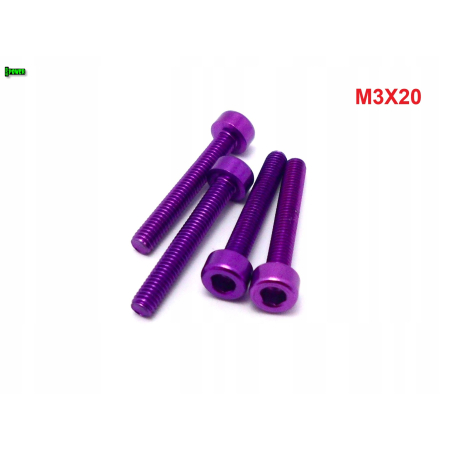 M3x20 aluminiowa śruba imbusowa din 912 kolorowa śruba aluminiowa fioletowa