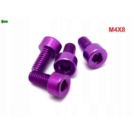 M4x8 aluminiowa śruba imbusowa din 912 kolorowa śrubka aluminiowa fioletowa