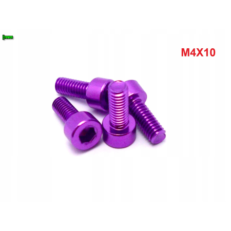 M4x10 aluminiowa śruba imbusowa din912 kolorowa śrubka aluminiowa fioletowa