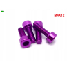 M4x12 aluminiowa śruba imbusowa din912 kolorowa śrubka aluminiowa fioletowa