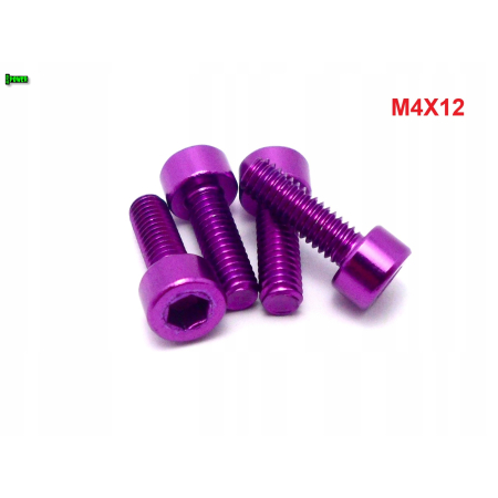 M4x12 aluminiowa śruba imbusowa din912 kolorowa śrubka aluminiowa fioletowa