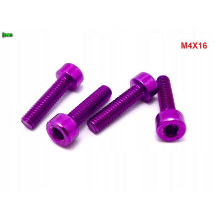 M4x16 aluminiowa śruba imbusowa din912 kolorowa śrubka aluminiowa fioletowa