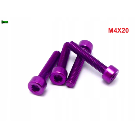 M4x20 aluminiowa śruba imbusowa din912 kolorowa śrubka aluminiowa fioletowa