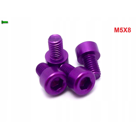 M5x8 aluminiowa śruba imbusowa din 912 kolorowa śrubka aluminiowa fioletowa