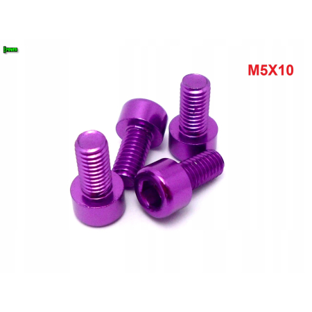 M5x10 aluminiowa śruba imbusowa din912 kolorowa śrubka aluminiowa fioletowa