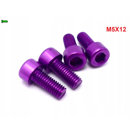 M5x12 aluminiowa śruba imbusowa din912 kolorowa śrubka aluminiowa fioletowa