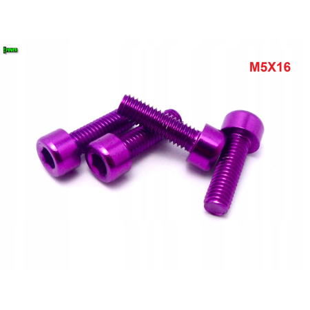 M5x16 aluminiowa śruba imbusowa din912 kolorowa śrubka aluminiowa fioletowa