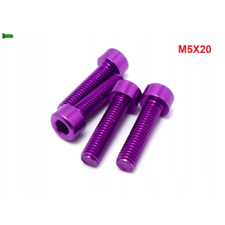 M5x20 aluminiowa śruba imbusowa din912 kolorowa śrubka aluminiowa fioletowa