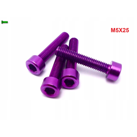 M5x25 aluminiowa śruba imbusowa din912 kolorowa śrubka aluminiowa fioletowa