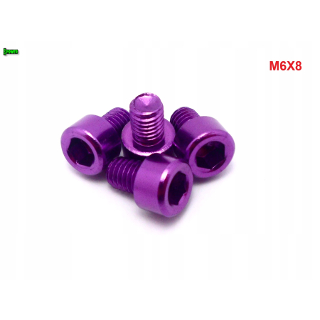 M6x8 aluminiowa śruba imbusowa din 912 kolorowa śrubka aluminiowa fioletowa
