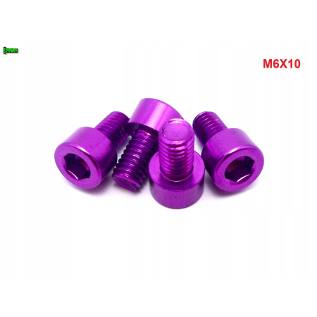 M6x10 aluminiowa śruba imbusowa din912 kolorowa śrubka aluminiowa fioletowa