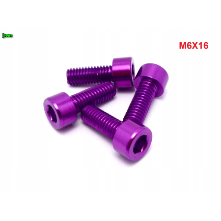 M6x16 aluminiowa śruba imbusowa din912 kolorowa śrubka aluminiowa fioletowa