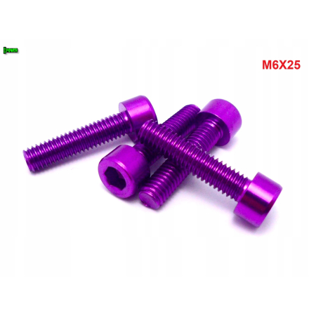 M6x25 aluminiowa śruba imbusowa din912 kolorowa śrubka aluminiowa fioletowa