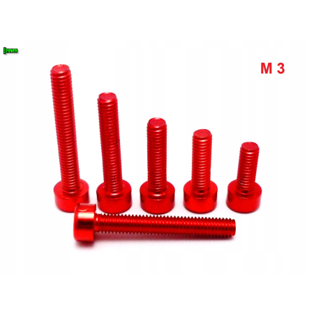 M3x10 aluminiowa śruba imbusowa din 912 kolorowa śruba aluminiowa czerwona
