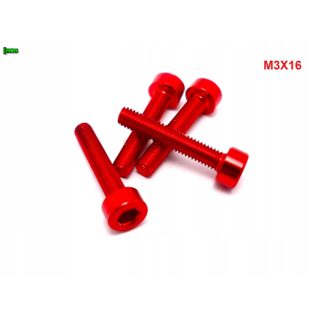 M3x16 aluminiowa śruba imbusowa din 912 kolorowa śruba aluminiowa czerwona