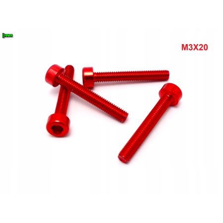 M3x20 aluminiowa śruba imbusowa din 912 kolorowa śruba aluminiowa czerwona