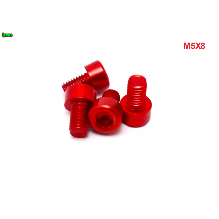M5x8 aluminiowa śruba imbusowa din 912 kolorowa śrubka aluminiowa czerwona