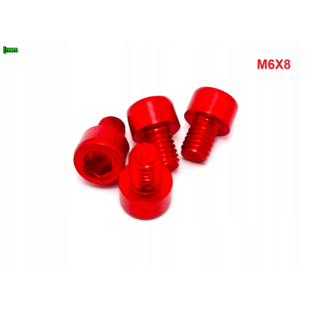 M6x8 aluminiowa śruba imbusowa din 912 kolorowa śrubka aluminiowa czerwona