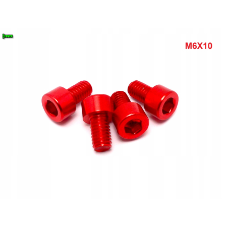 M6x10 aluminiowa śruba imbusowa din 912 kolorowa śrubka aluminiowa czerwona