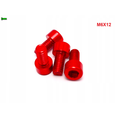 M6x12 aluminiowa śruba imbusowa din 912 kolorowa śrubka aluminiowa czerwona