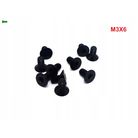 M3x6 śruba aluminiowa stożkowa imbus din 7991 śruba aluminiowa czarna