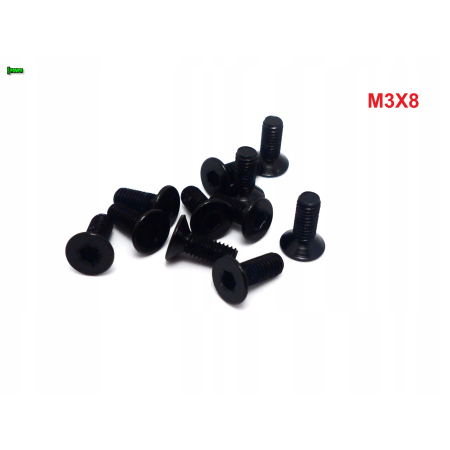 M3x8 śruba aluminiowa stożkowa imbus din 7991 śruba aluminiowa czarna