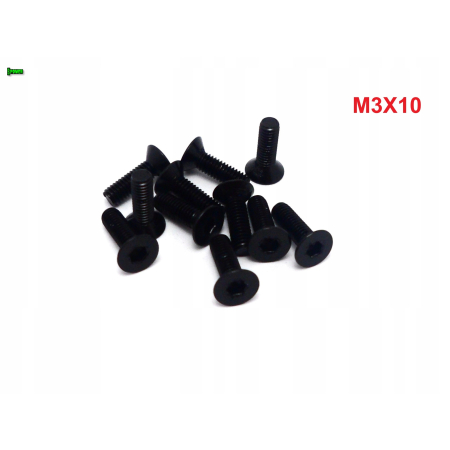 M3x10 śruba aluminiowa stożkowa imbus din 7991 śruba aluminiowa czarna