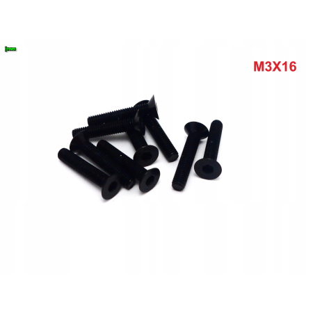 M3x16 śruba aluminiowa stożkowa imbus din 7991 śruba aluminiowa czarna