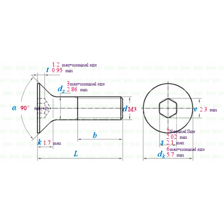 M3x16 śruba aluminiowa stożkowa imbus din 7991 śruba aluminiowa czarna