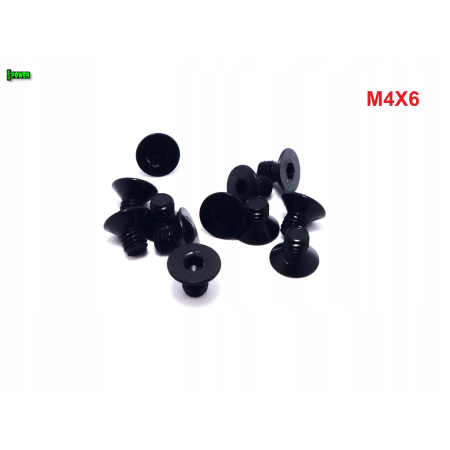 M4x6 śruba aluminiowa stożkowa imbus din 7991 śruba aluminiowa czarna