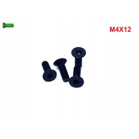 M4x12 śruba aluminiowa stożkowa imbus din 7991 śruba aluminiowa czarna