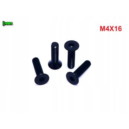 M4x16 śruba aluminiowa stożkowa imbus din 7991 śruba aluminiowa czarna