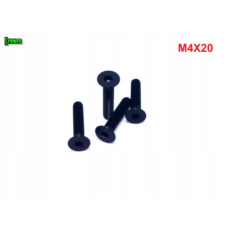 M4x20 śruba aluminiowa stożkowa imbus din 7991 śruba aluminiowa czarna