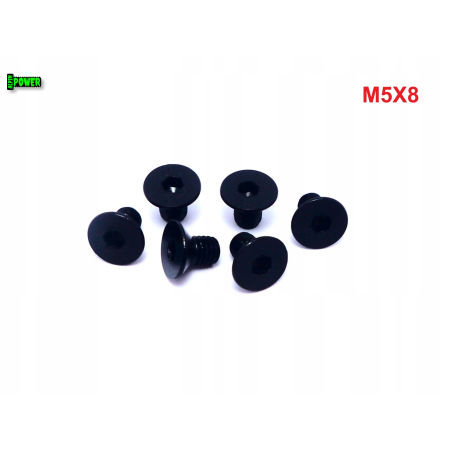 M5x8 śruba aluminiowa stożkowa imbus din 7991 śruba aluminiowa czarna