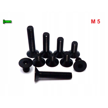 M5x10 śruba aluminiowa stożkowa imbus din 7991 śruba aluminiowa czarna