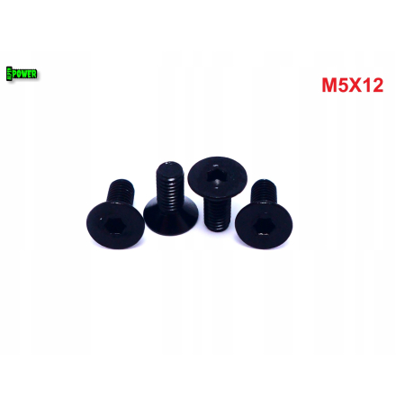 M5x12 śruba aluminiowa stożkowa imbus din 7991 śruba aluminiowa czarna