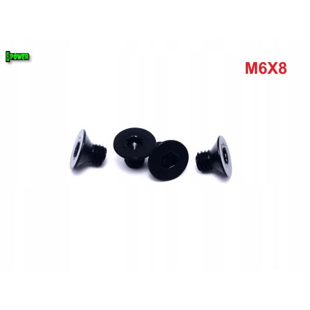 M6x8 śruba aluminiowa stożkowa imbus din 7991 śruba aluminiowa czarna