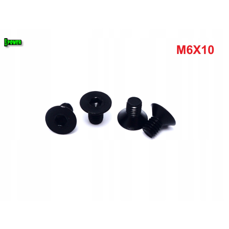 M6x10 śruba aluminiowa stożkowa imbus din 7991 śruba aluminiowa czarna