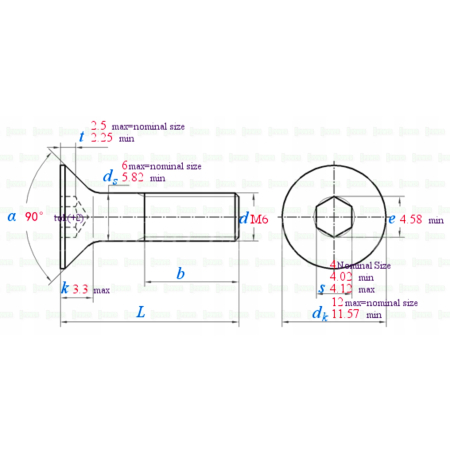 M6x10 śruba aluminiowa stożkowa imbus din 7991 śruba aluminiowa czarna