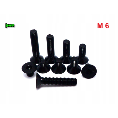 M6x12 śruba aluminiowa stożkowa imbus din 7991 śruba aluminiowa czarna