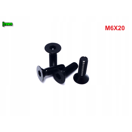 M6x20 śruba aluminiowa stożkowa imbus din 7991 śruba aluminiowa czarna