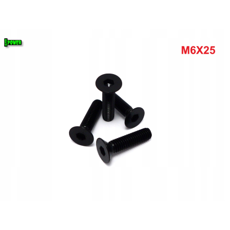 M6x25 śruba aluminiowa stożkowa imbus din 7991 śruba aluminiowa czarna